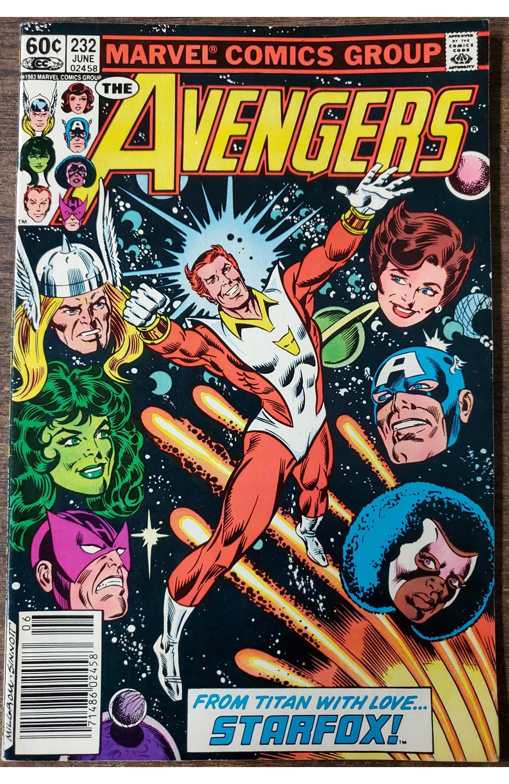 Avengers #232 (Marvel 1983) Newstand Eros Becomes Starfox 