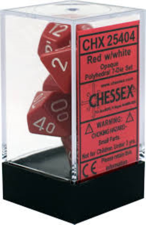 Dice 7-Set: Chx25404 Opaque Set Red White (7)