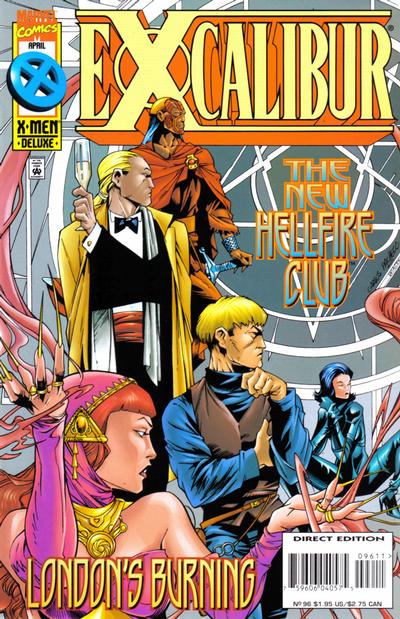 Excalibur #96 [Direct Edition]-Very Fine (7.5 – 9) [1St Team App. of The Uk Hellfire Club]