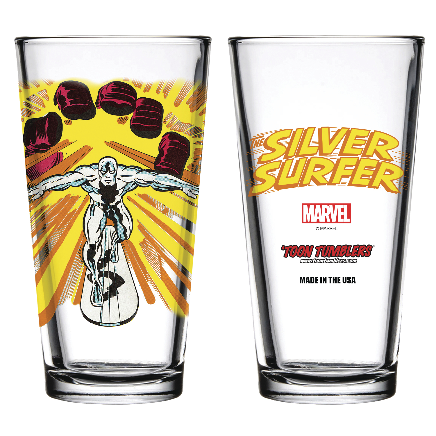 Toon Tumblers Series 3 Silver Sufer Clear Pint Glass