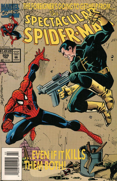 The Spectacular Spider-Man #209 [Newsstand]-Fine (5.5 – 7)