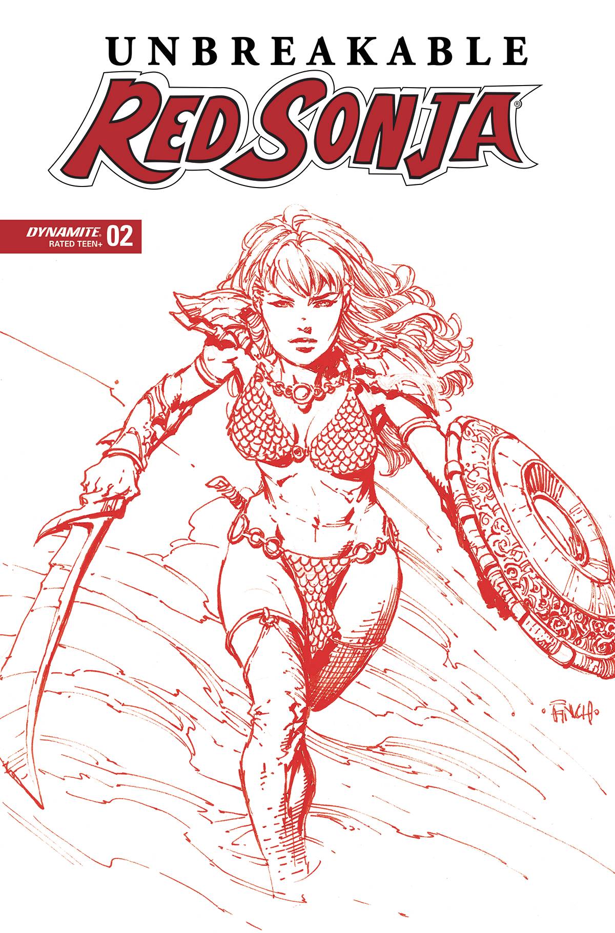 Unbreakable Red Sonja #2 Cover U 10 Copy Last Call Incentive Finch Fiery Red