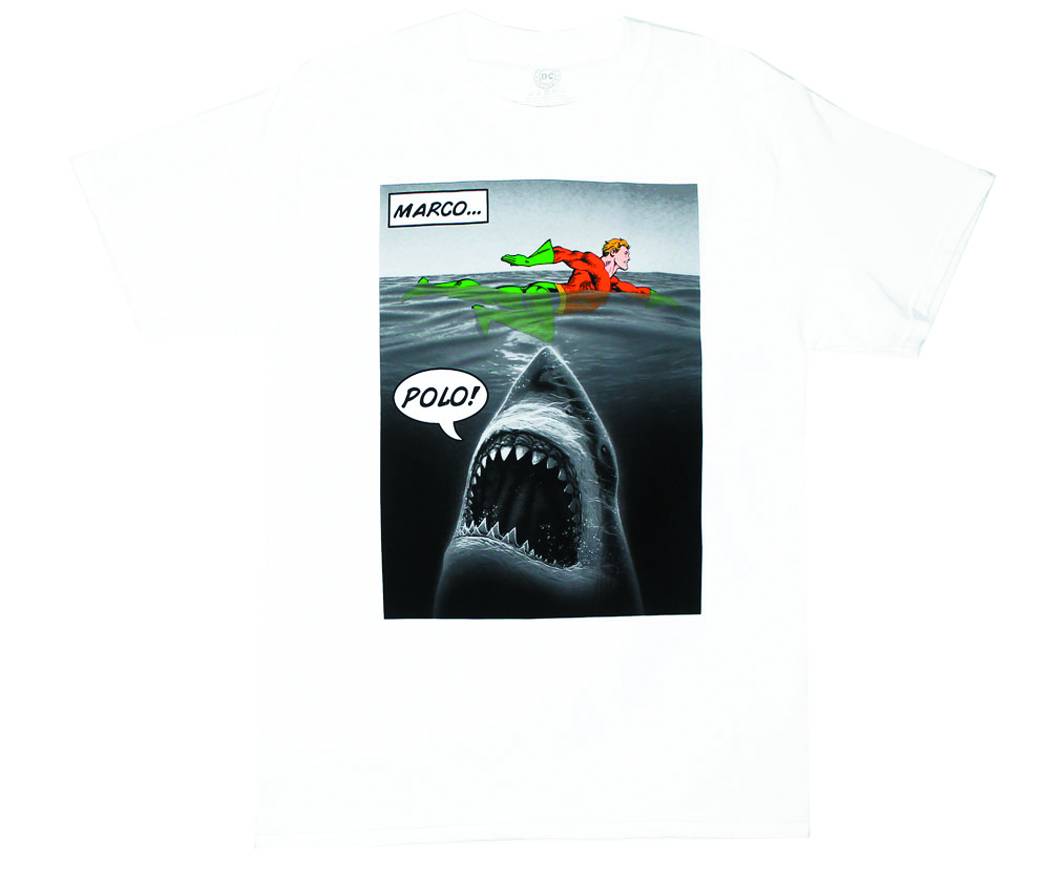 DC Aquaman Marco Polo Wht T-Shirt Large