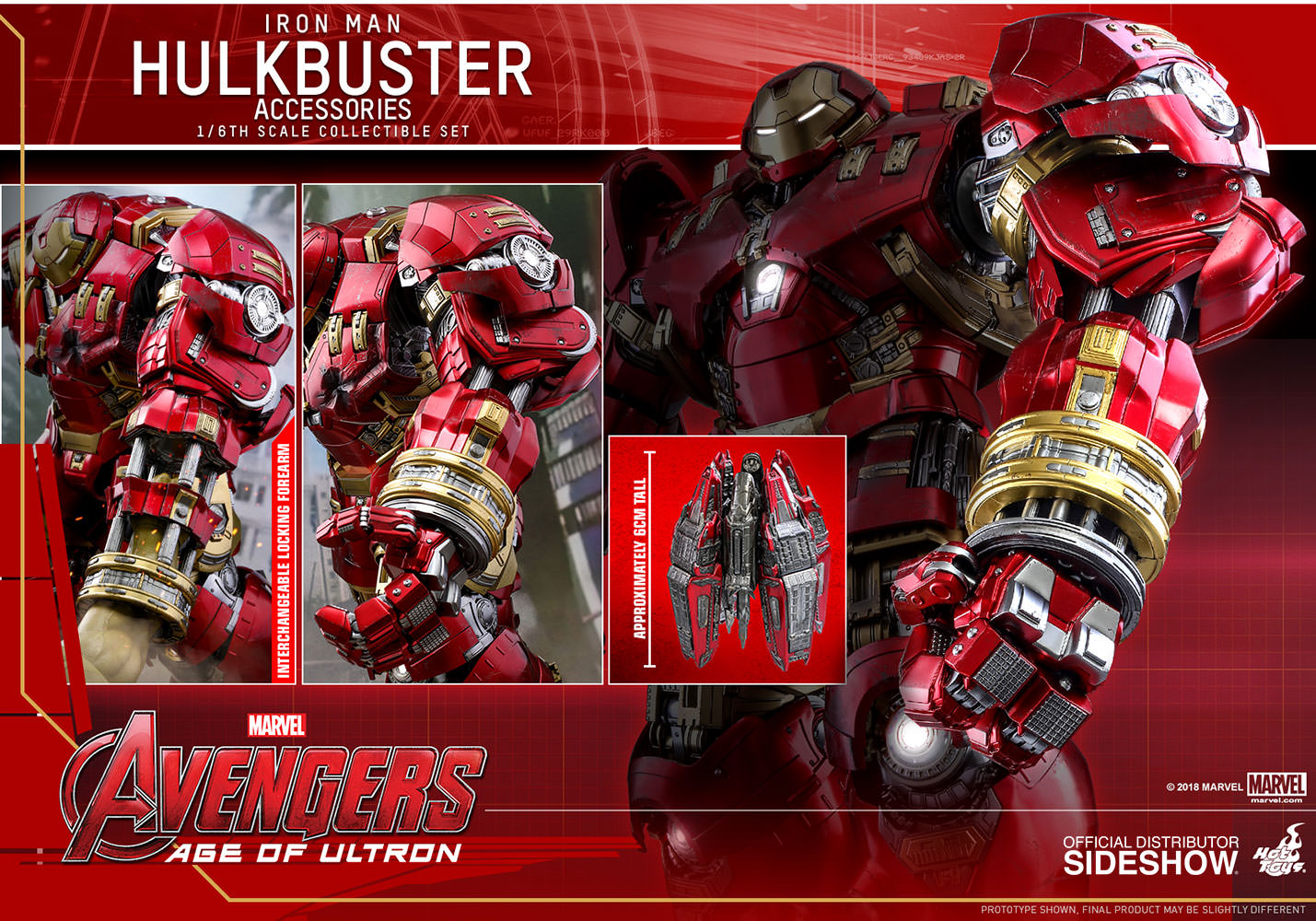 Hulkbuster Accessories 1:6 Set By Hot Toys