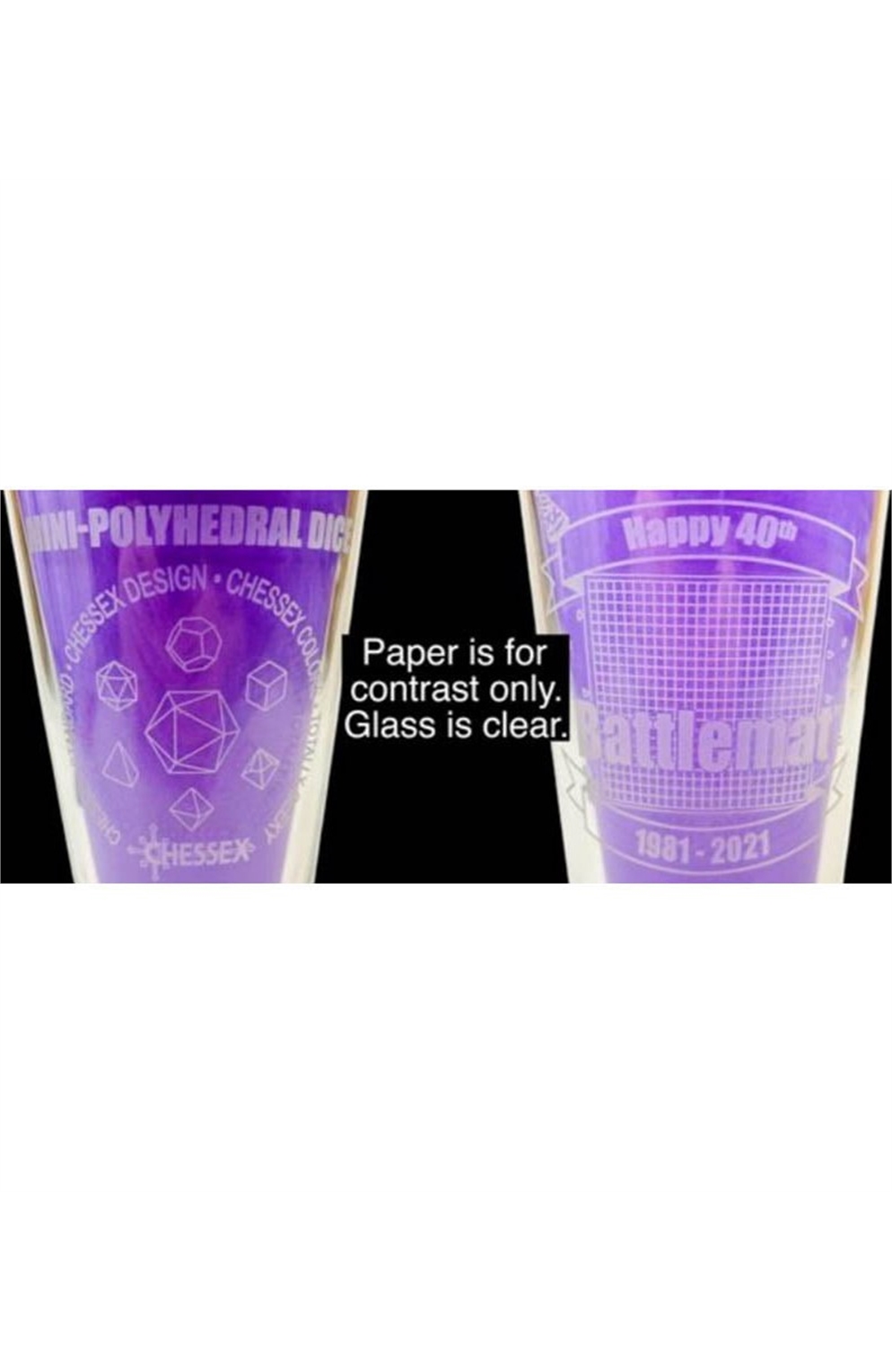 Chessex Mini-Poly Battlemat Anniversary Limited Edition Pint Glass