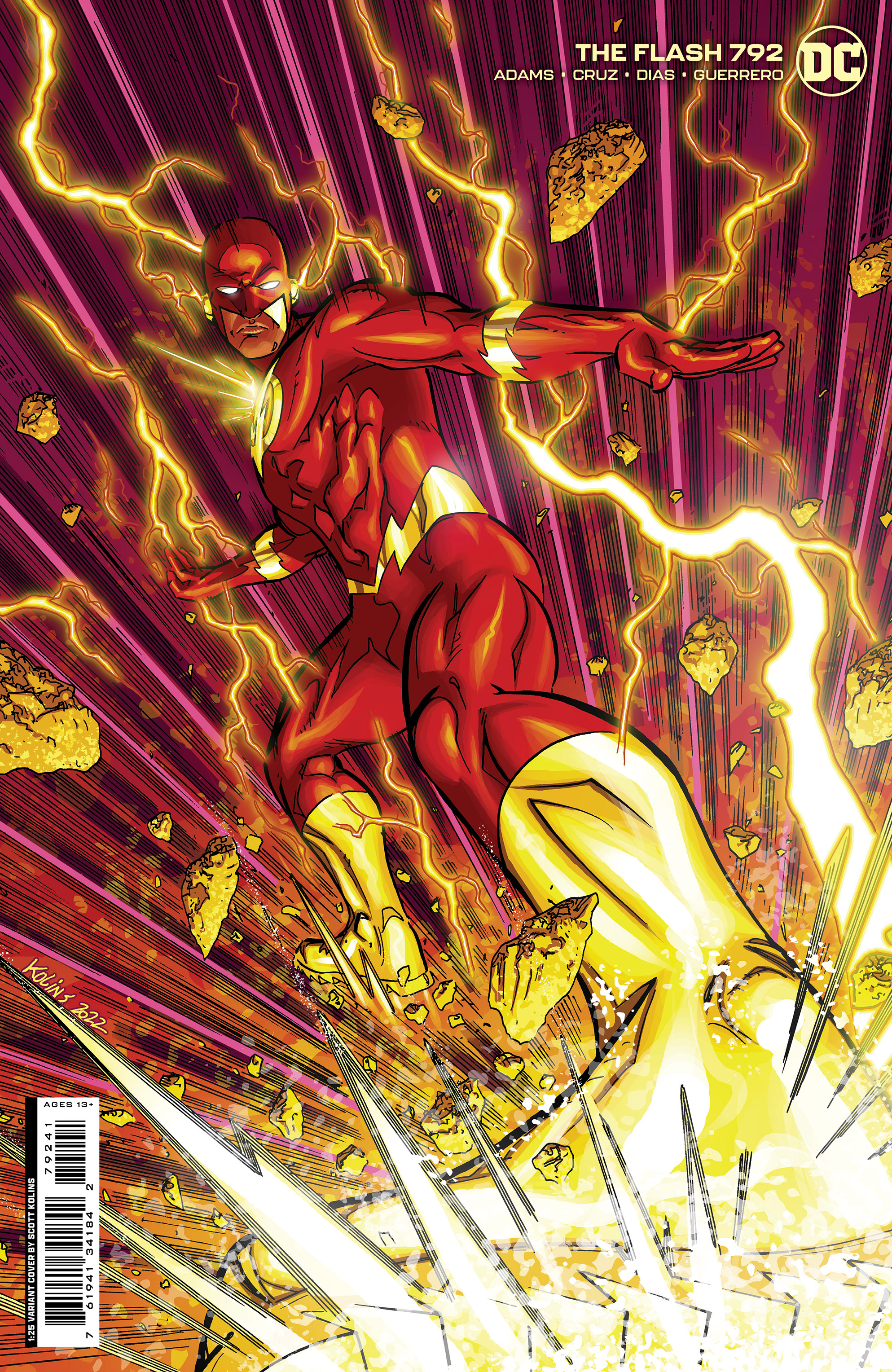 Flash #792 Cover E 1 for 25 Incentive Scott Kolins Card Stock Variant (One-Minute War) (2016)