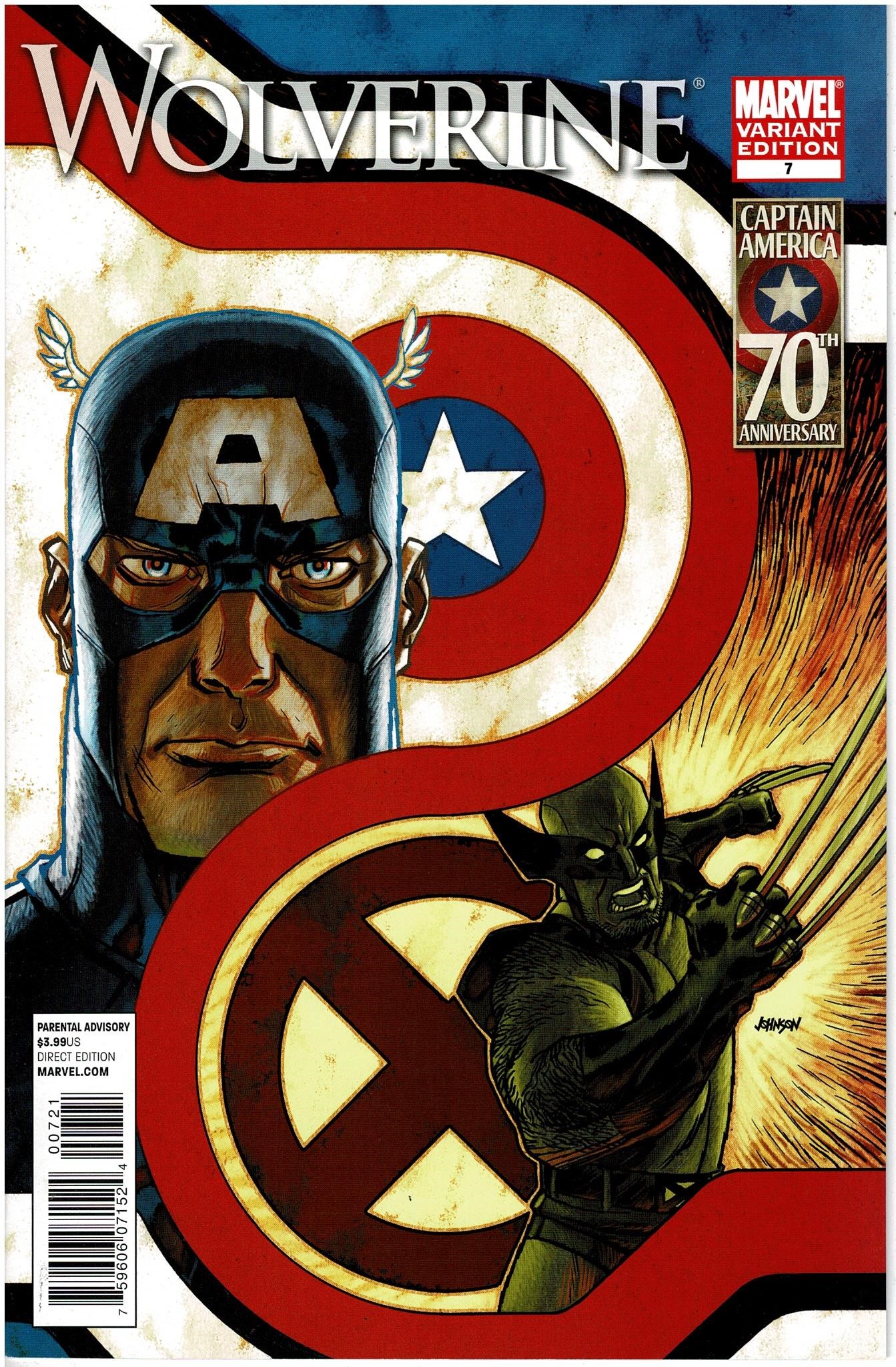 Wolverine #7 (Captain America 70th Anniversary Variant) (2010)
