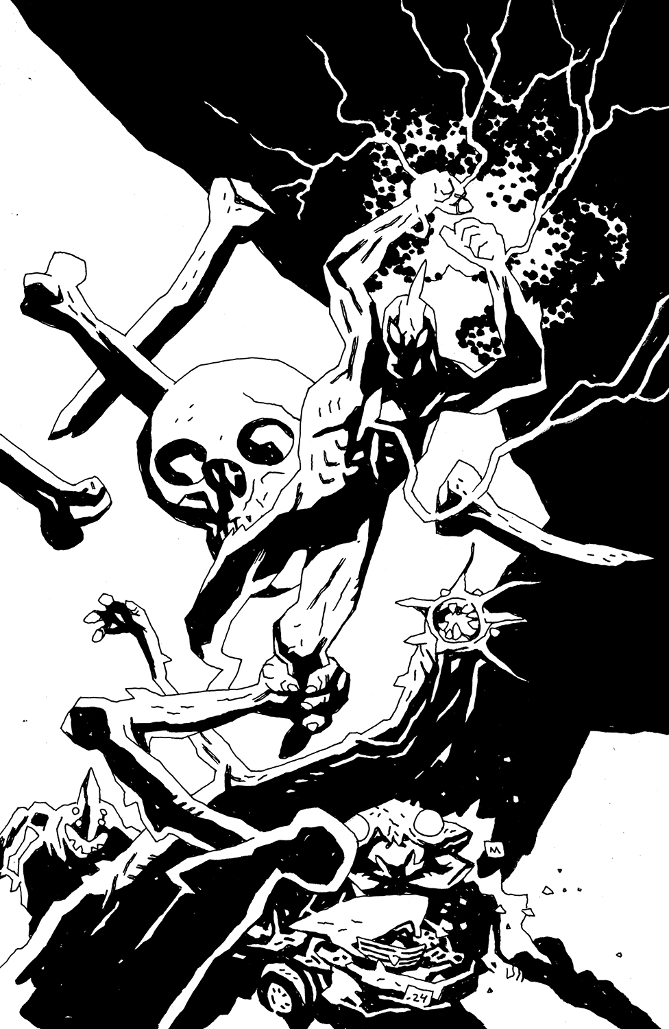 Ultramega by James Harren #5 Cover C 1 for 10 Incentive Mike Mignola Black & White Variant (Mature) (Of 8)