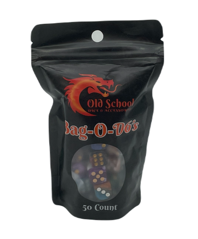 Old School Bag O' D6's 12mm 50ct: Vorpal - Mixed Colors