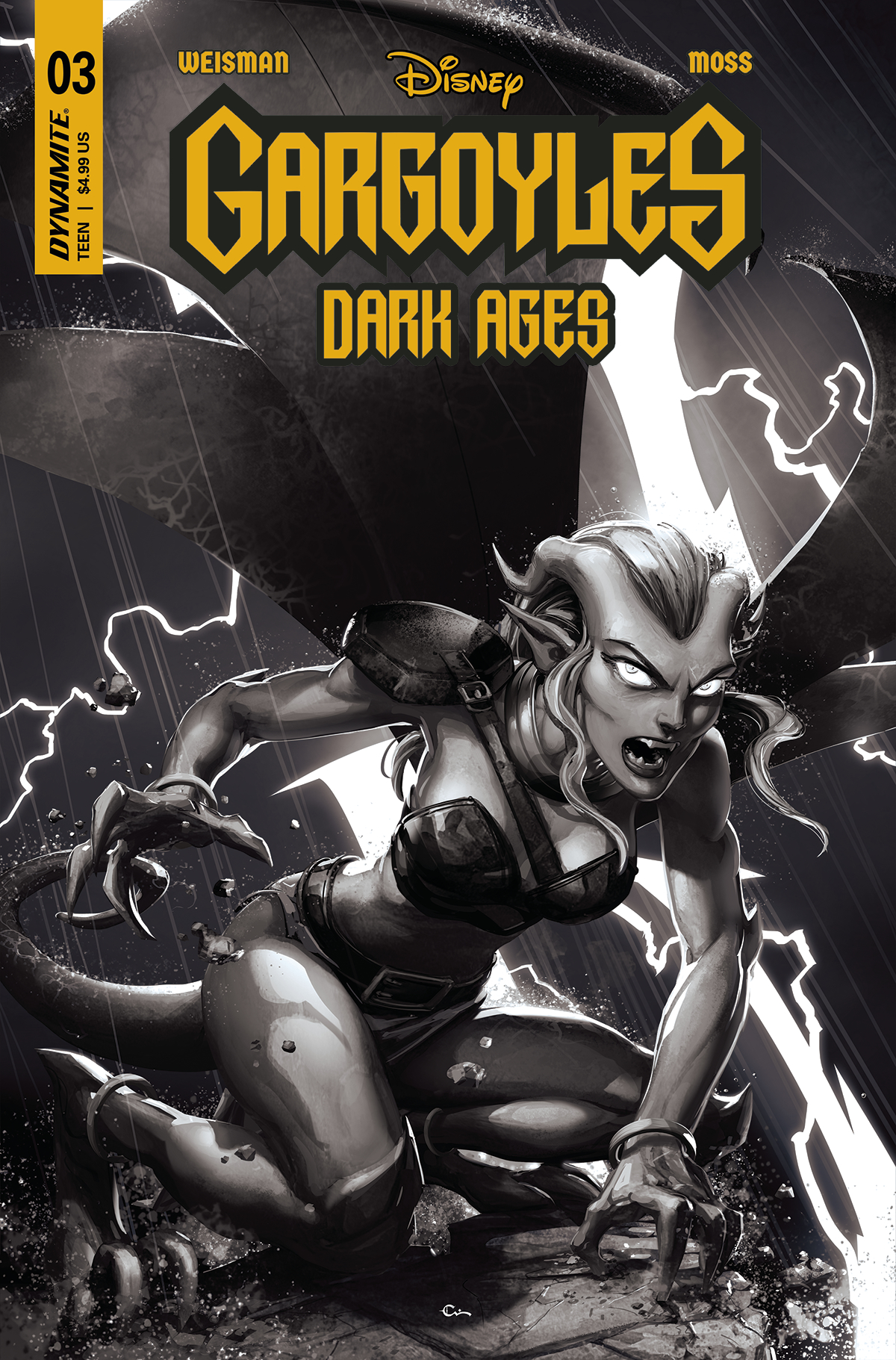 Gargoyles Dark Ages #3 Cover H 1 for 15 Incentive Crain Black & White