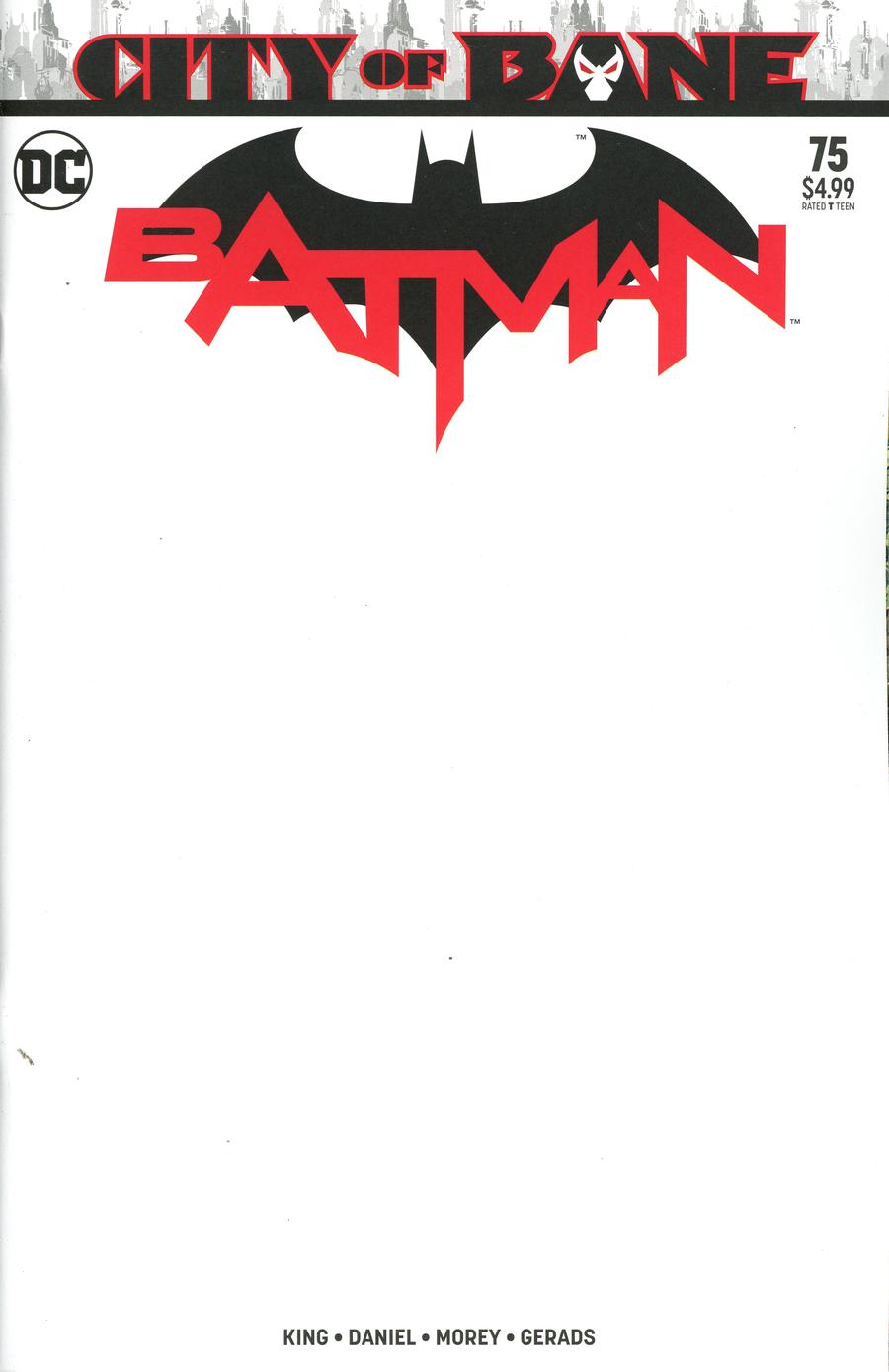 Batman #75 Blank Variant Edition Year of the Villain the Offer (2016)