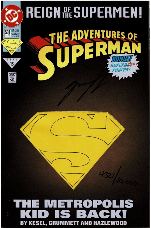 Adventures of Superman #501 [Diecut] - Signed By Tom Grummet