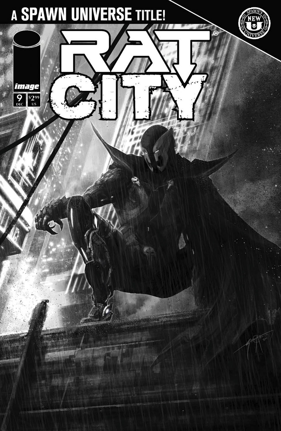 Spawn Rat City #9 Cover C Seth Adams Black & White Variant