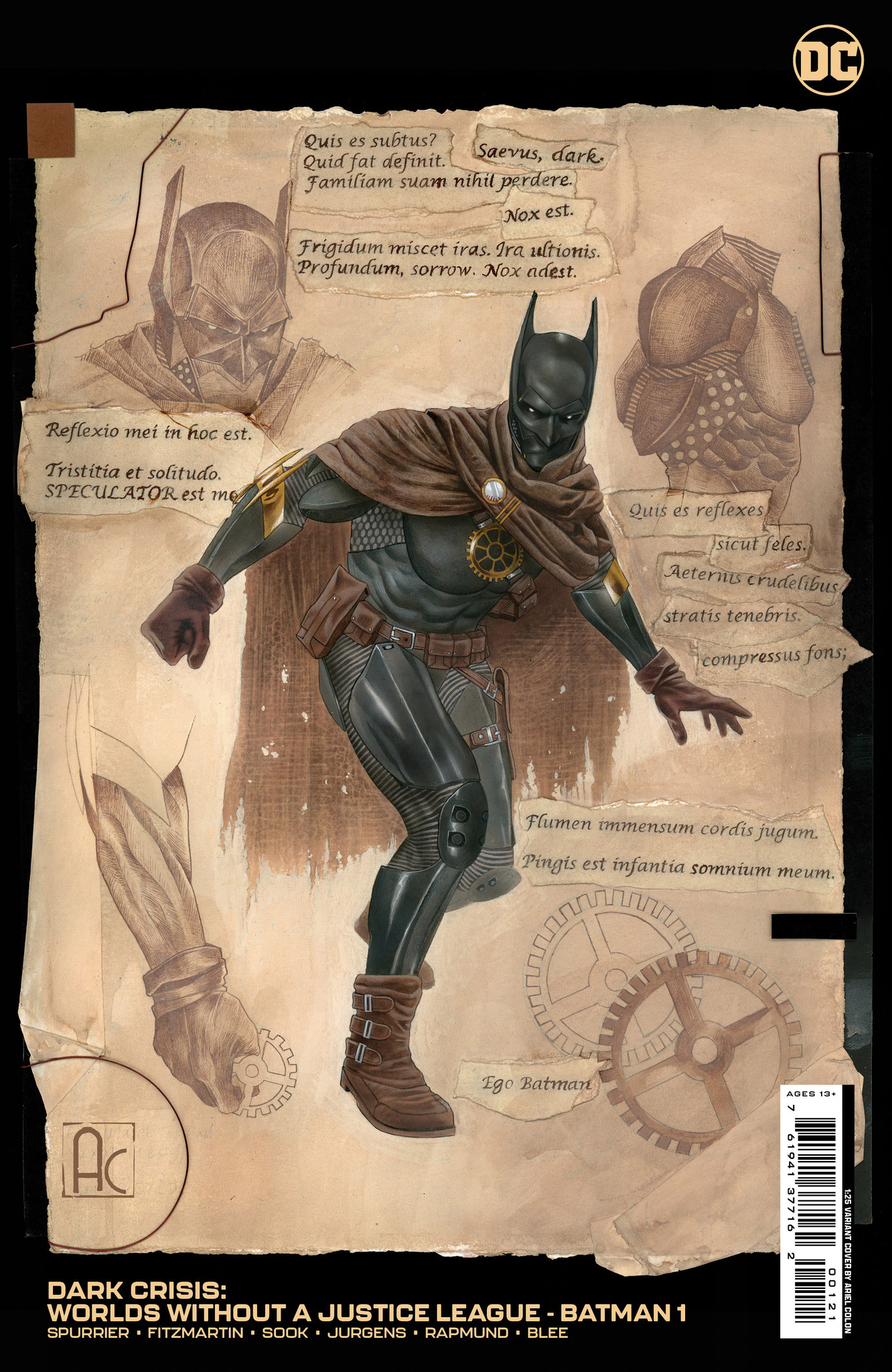 Dark Crisis Worlds Without A Justice League Batman #1 (One Shot) Cover C 1 For 25 Incentive Ariel Colon Varian
