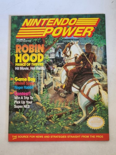 Nintendo Power Magazine 1991 Volume 26 Robin Hood Cover With Metroid Poster Pre-Owned
