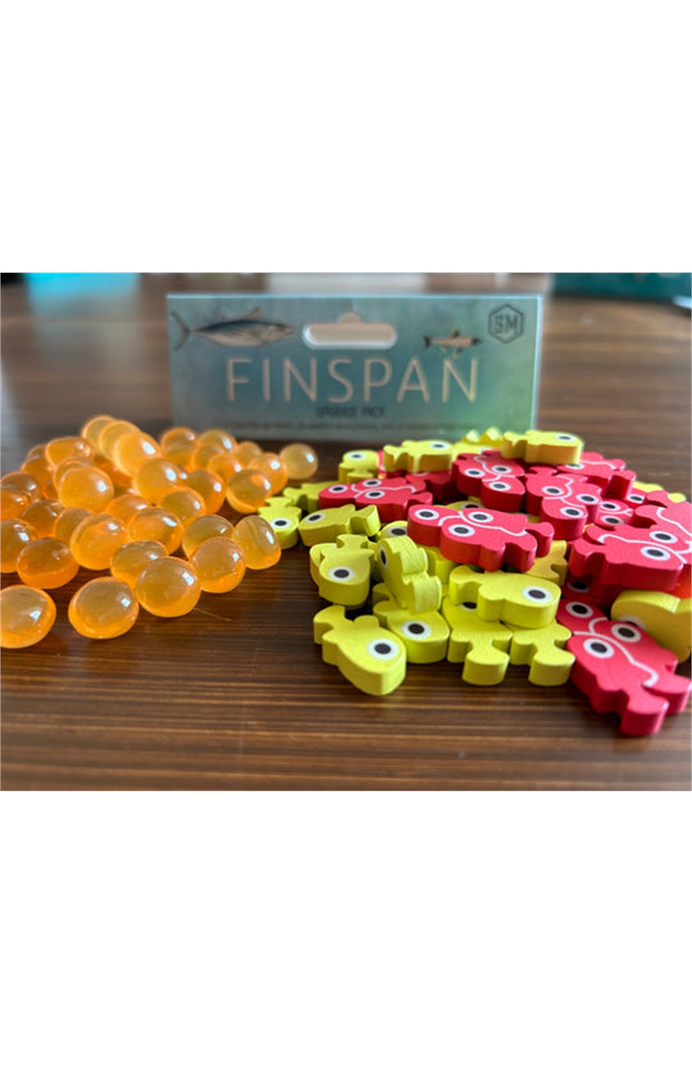 
Finspan Upgrade Pack (Wooden Tokens & Squishy Eggs)