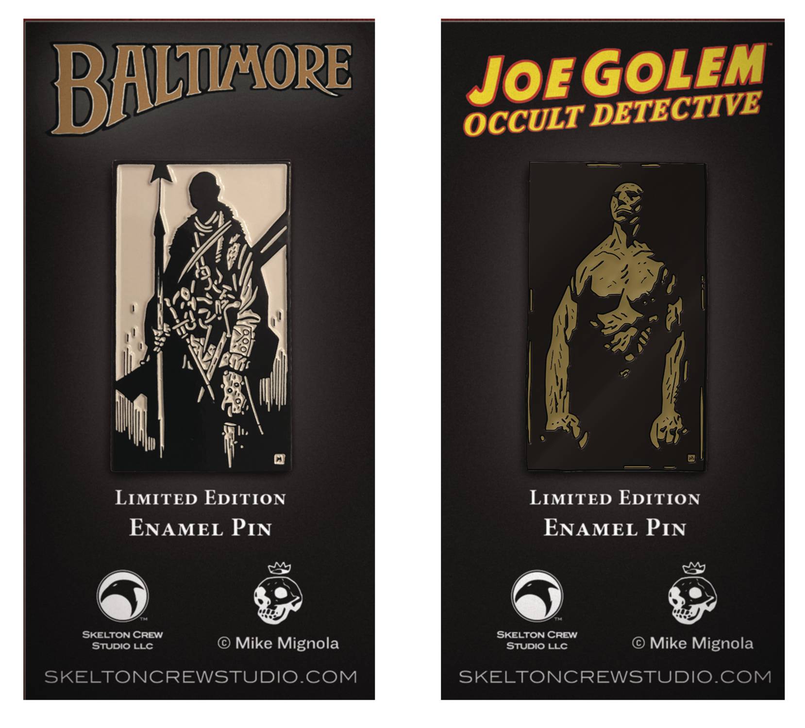 Mignola Joe Golem & Lord Baltimore Limited Edition Enamel Pin Set