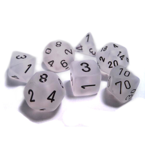 Chessex Frosted Clear Black 7 Die Set