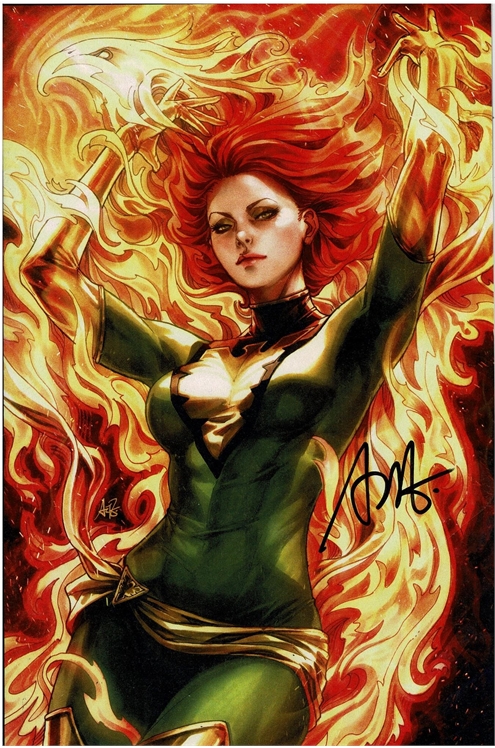 Phoenix Resurrection: The Return of Jean Grey #1 [ 'Green Costume']-Very Fine, Signed By Artgerm
