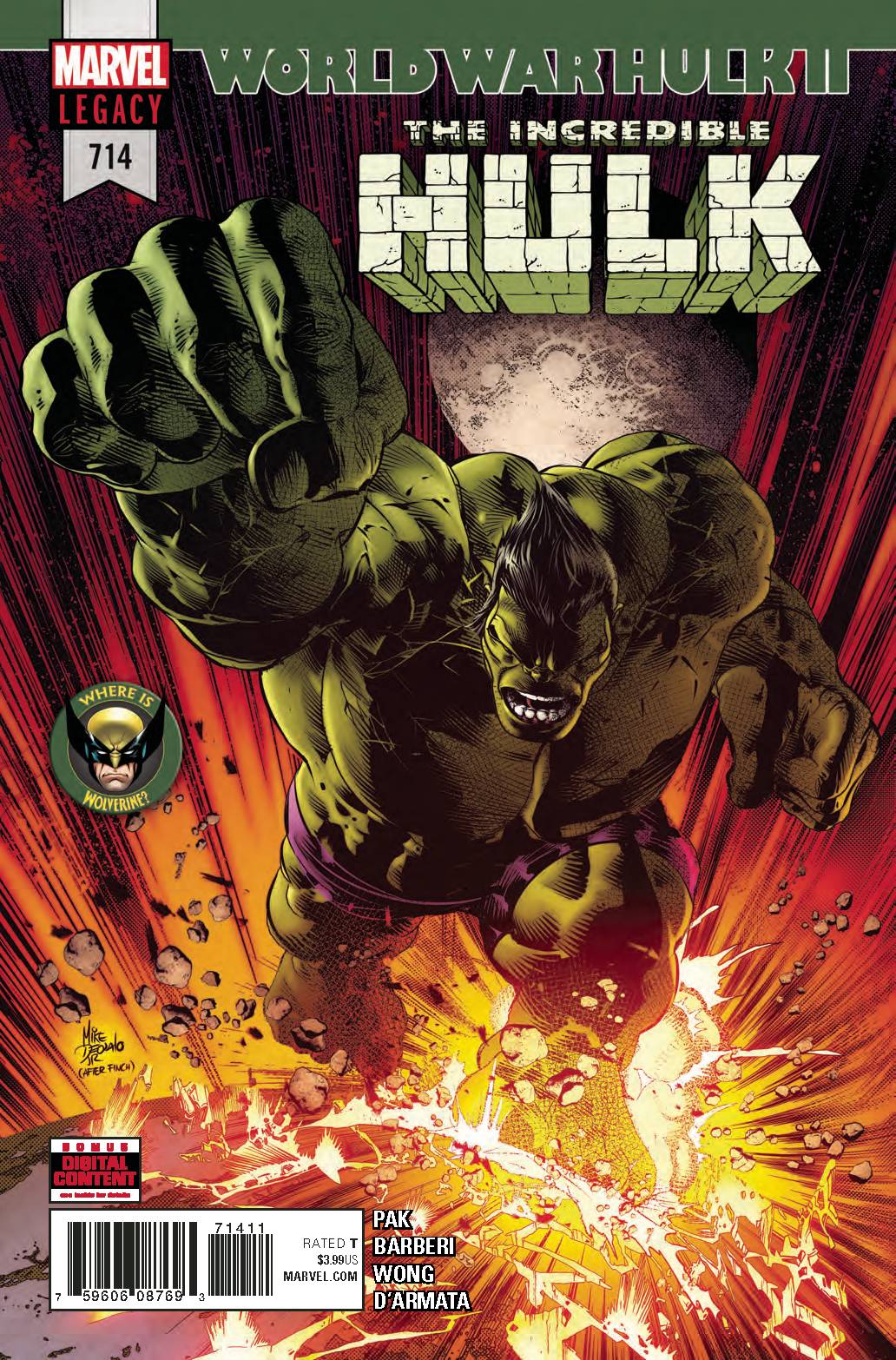 Incredible Hulk #714 Leg Ww