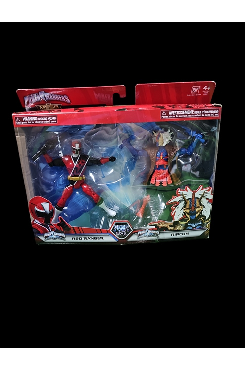 Power Rangers Ninja Steel Good Vs Evil Red Ranger & Ripcon Action Figure 2-Pack Pre-Owned