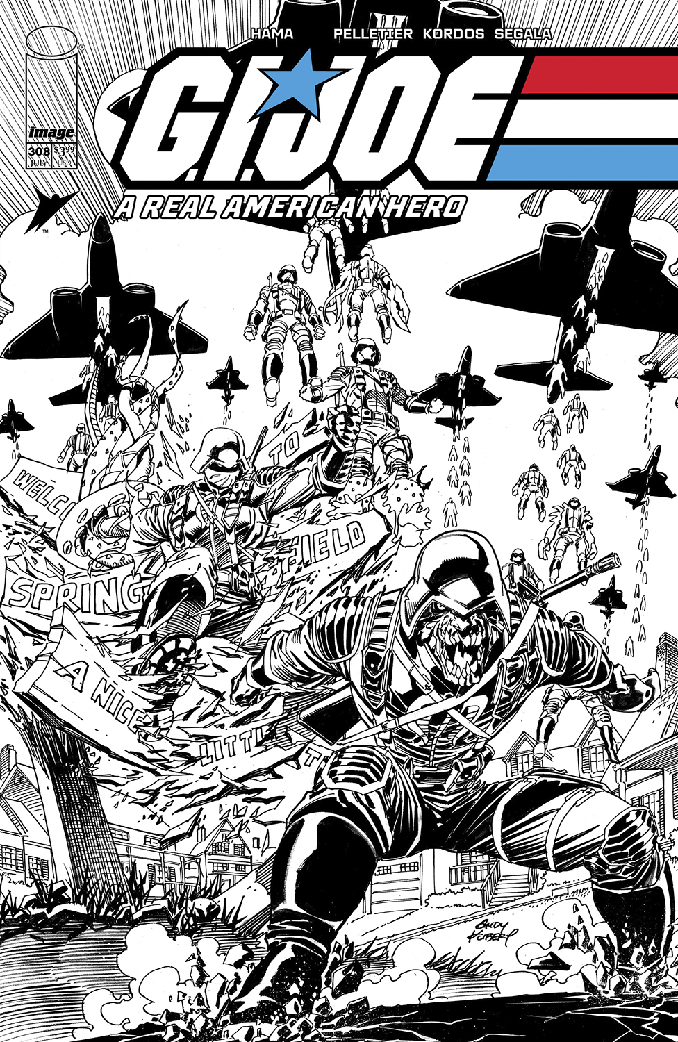 GI Joe A Real American Hero #308 Cover B Andy Kubert Black & White Variant