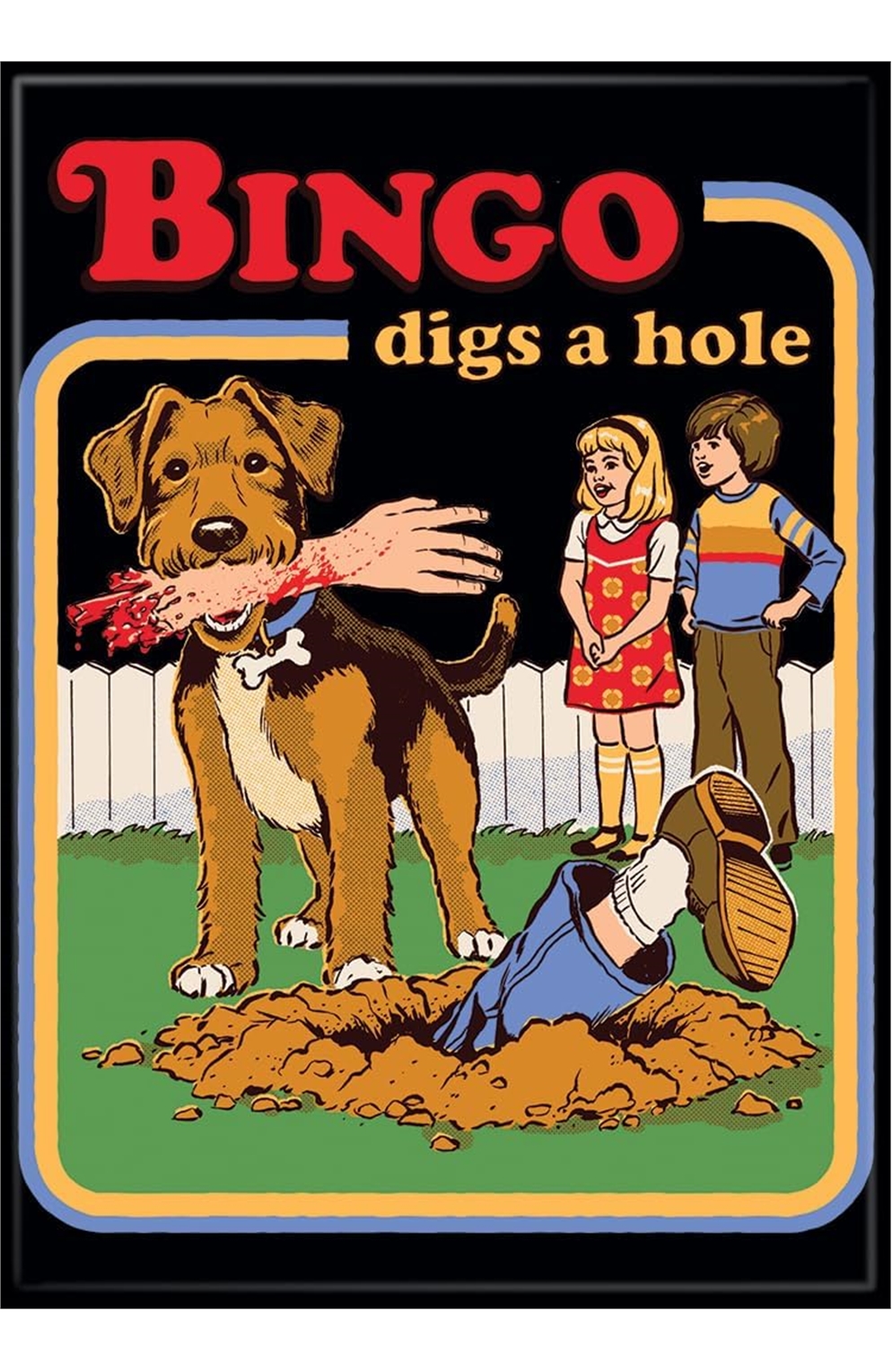Steven Rhodes - Bingo Digs A Hole Photo Magnet