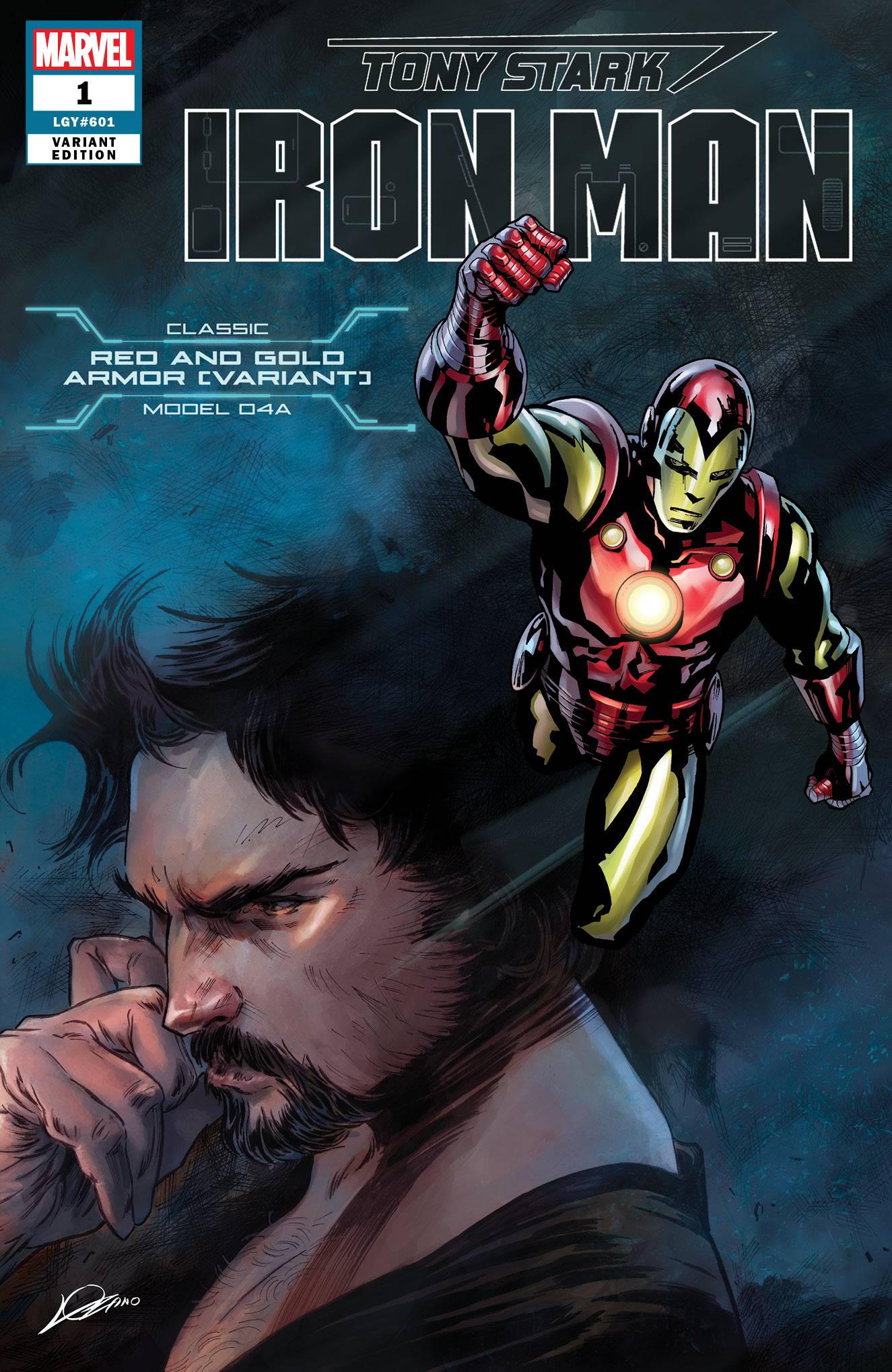 Tony Stark Iron Man #1 Nose Armor Variant Alexander Lozano, Valerio Schiti (2018)