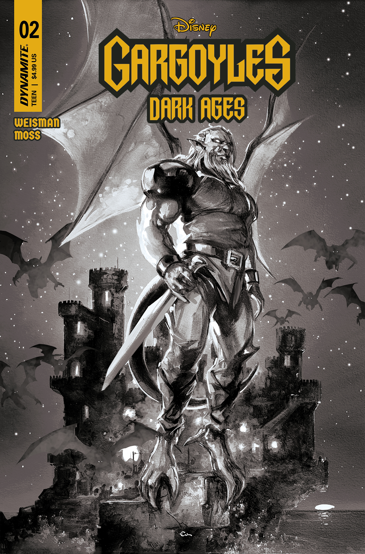 Gargoyles Dark Ages #2 Cover H 1 for 15 Incentive Crain Black & White