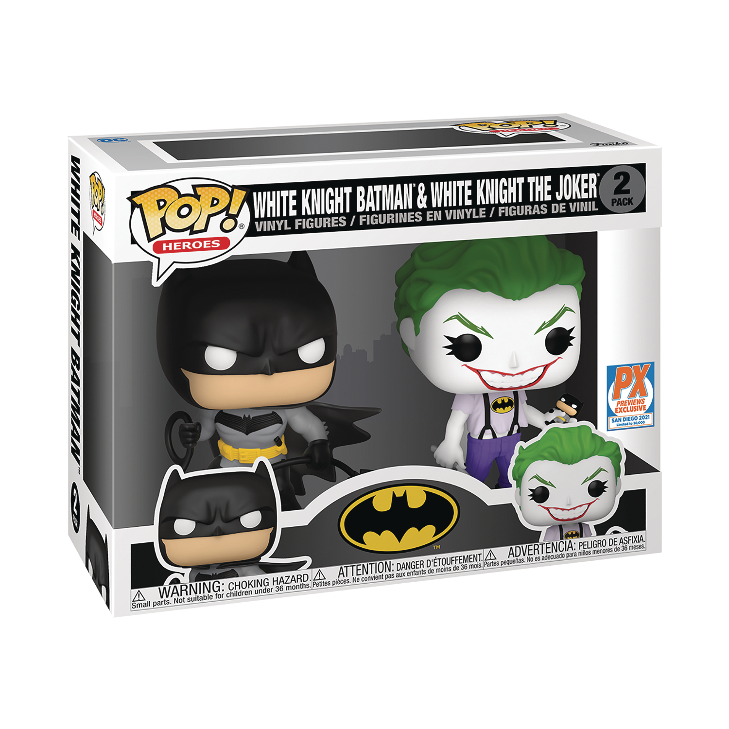 San Diego ComicCon 2021 Pop DC Batman White Knight Batman/joker Px Fig 2pk
