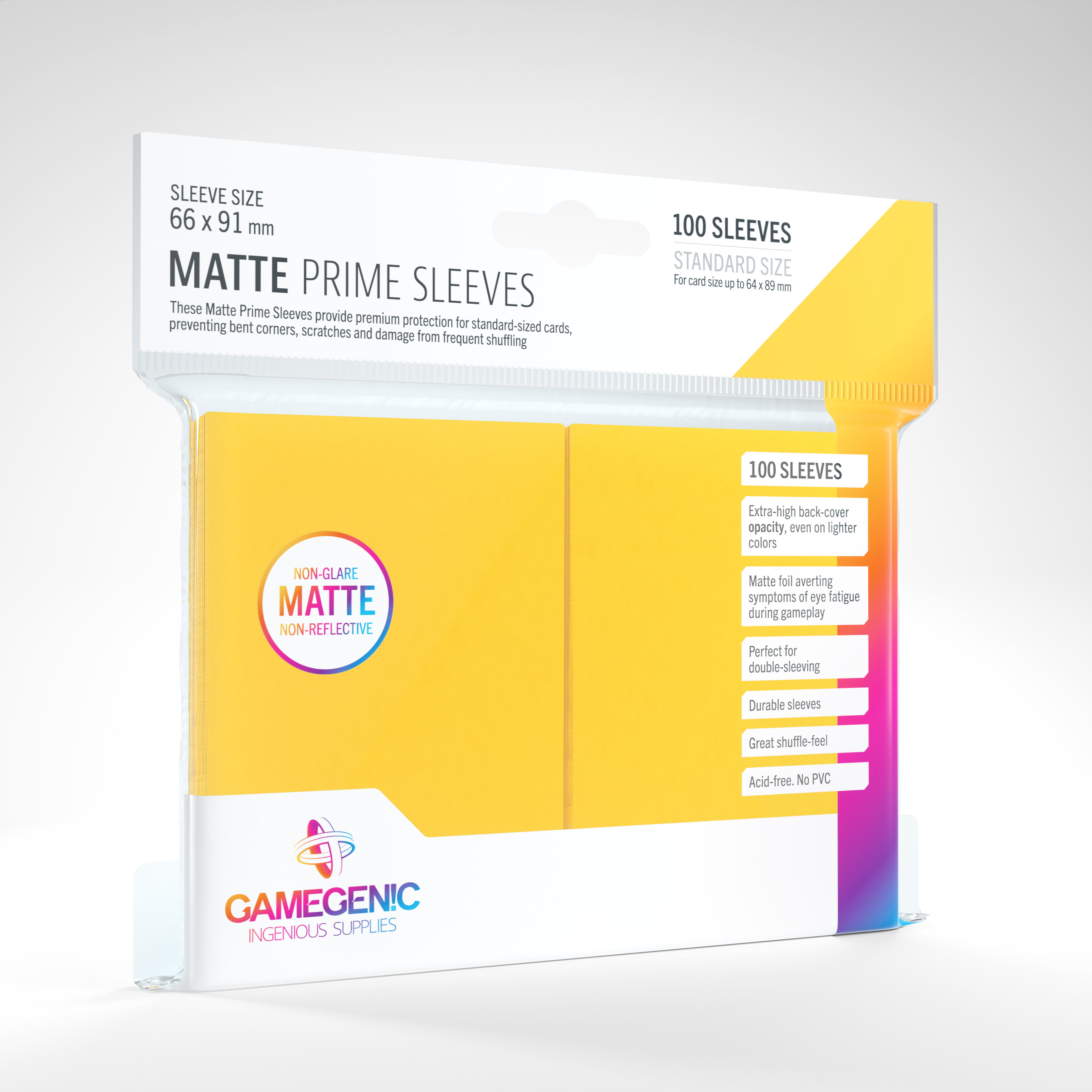 Gamegenic Matte Prime Sleeves: Yellow