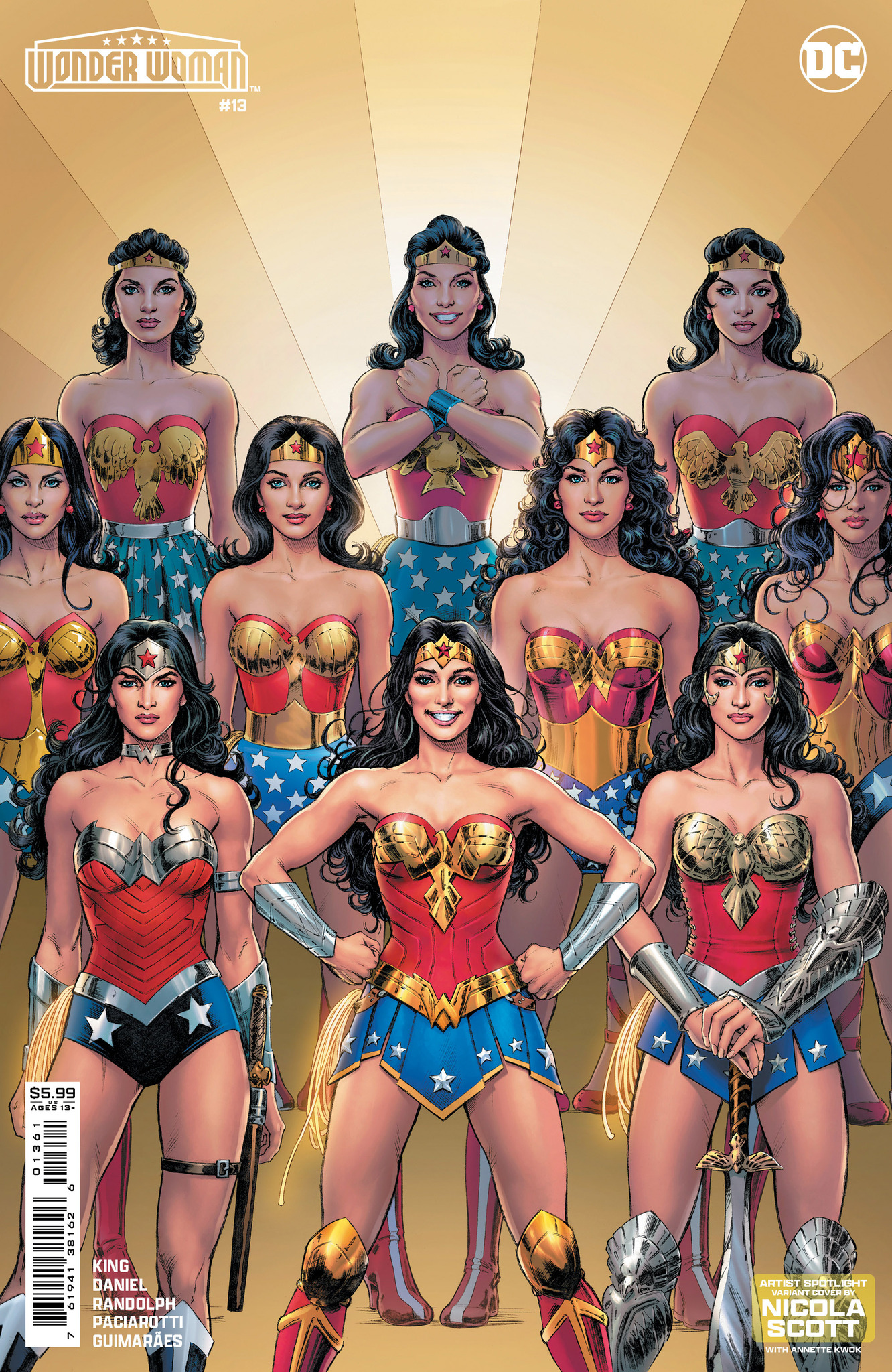 Wonder Woman #13 Cover D Nicola Scott Artist Spotlight Card Stock Variant (Absolute Power)