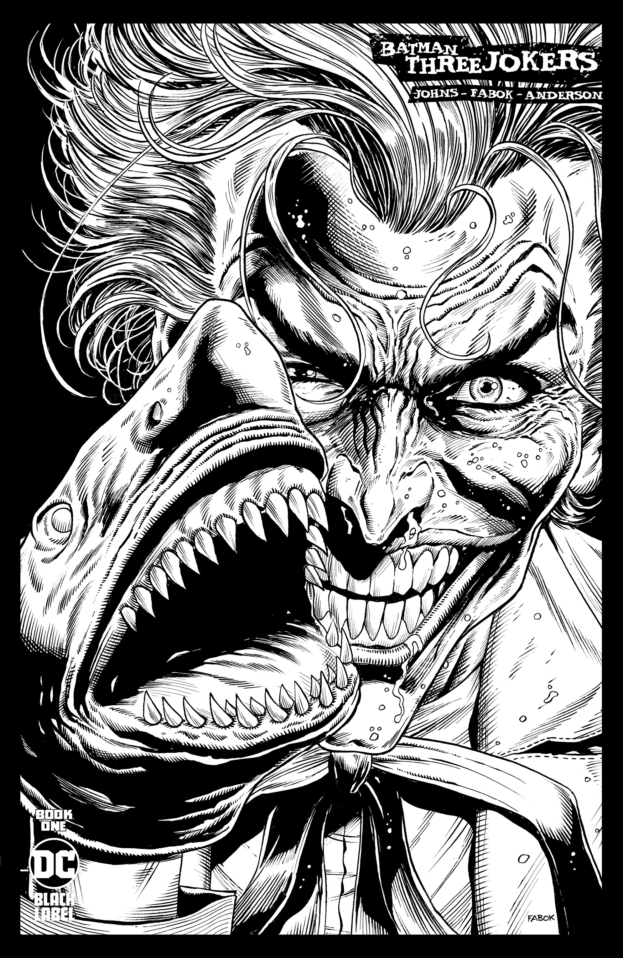 Batman Three Jokers #1 2nd Printing 1 In 25 Joker Shark Black & White Incentive Variant (Of 3)