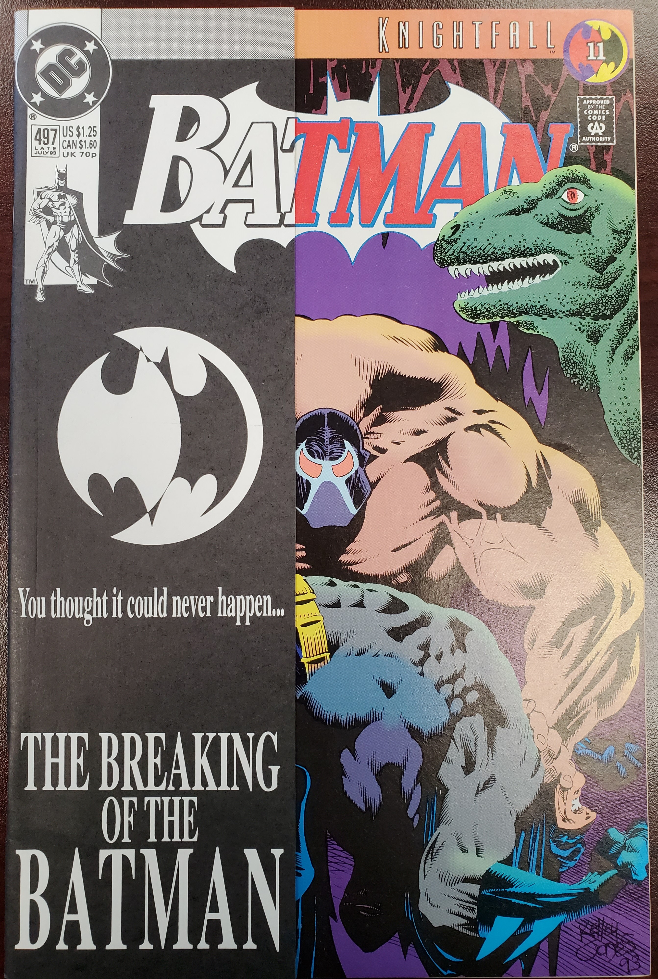 Batman #497 (DC 1940) Direct Edition Bane Breaks Batman