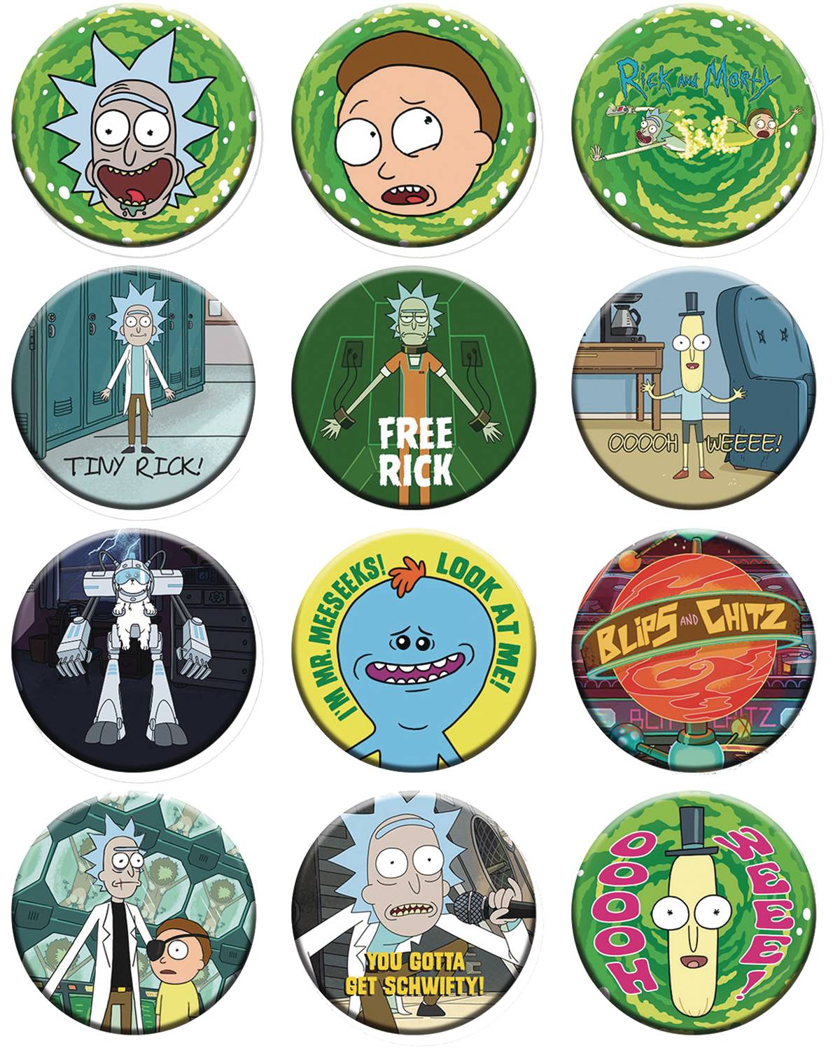 Rick and Morty 1-1/4 Inch 144 Piece Button Assortment