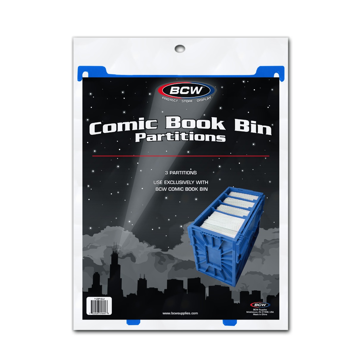 Comic Book Bin Partitions Blue (3 Pack)