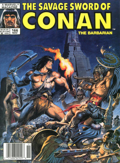 The Savage Sword of Conan #166 [Newsstand]-Fine