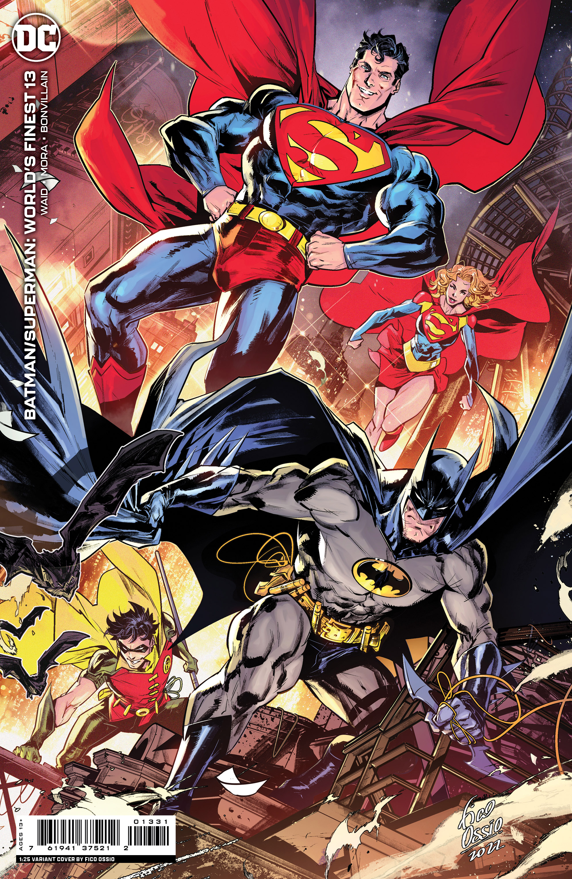 Batman Superman Worlds Finest #13 Cover D 1 For 25 Incentive Fico Ossio Card Stock Variant