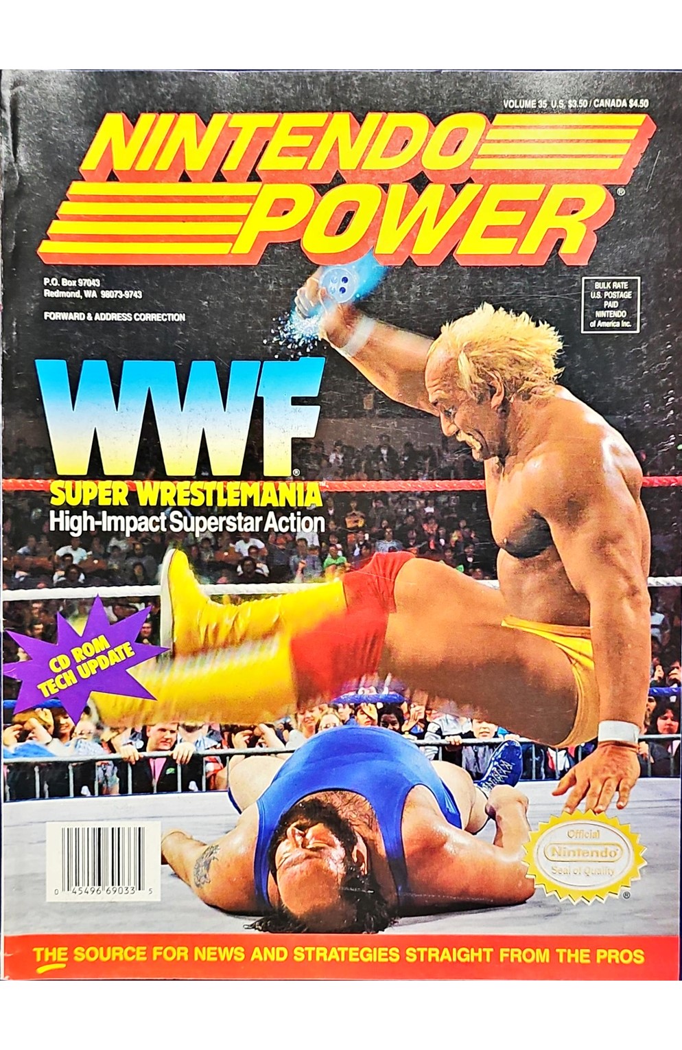 Nintendo Power Volume 35 Wwf Super Wrestlemania With Poster