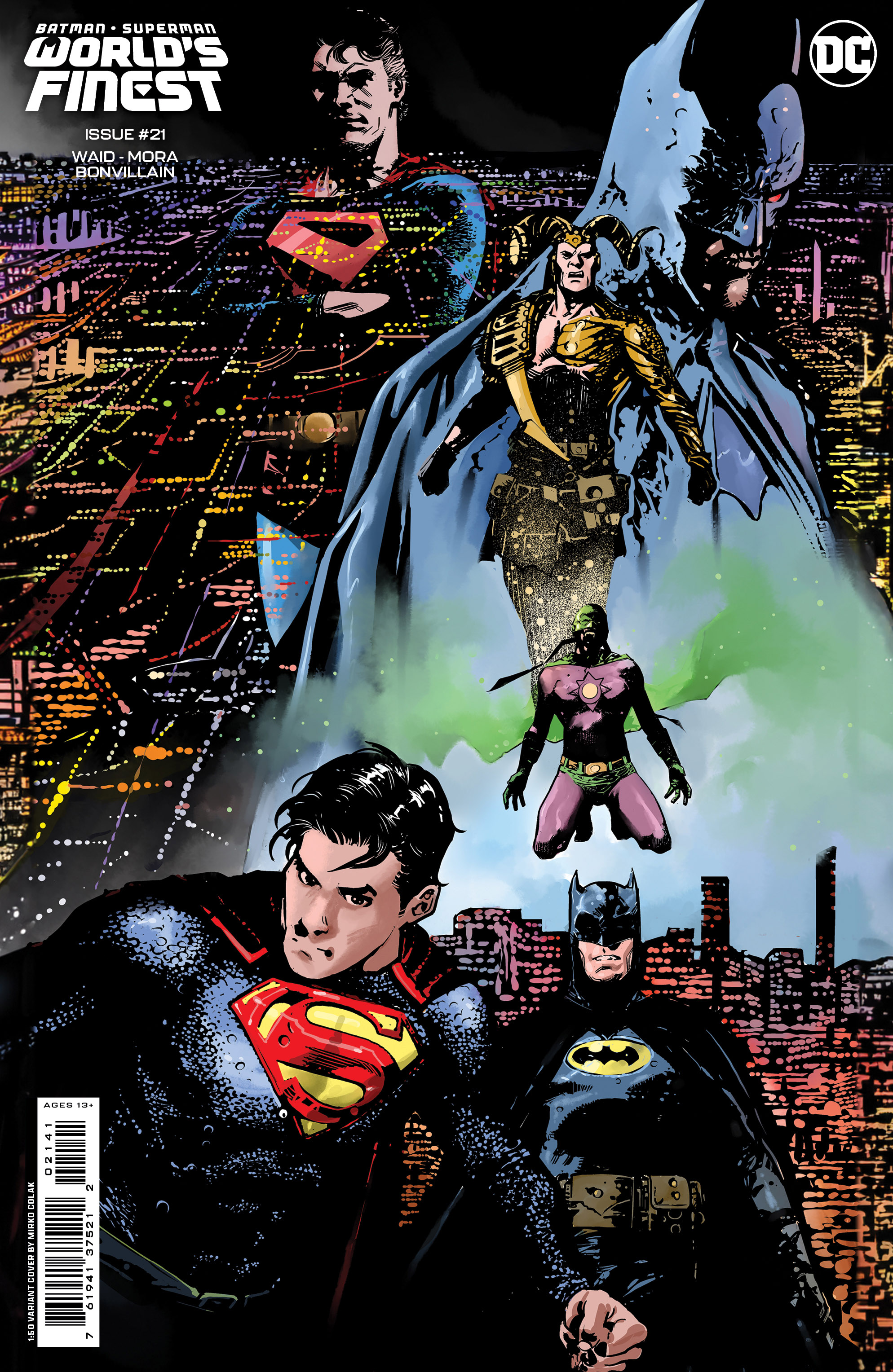 Batman Superman Worlds Finest #21 Cover F 1 for 50 Incentive Mirko Colak Card Stock Variant