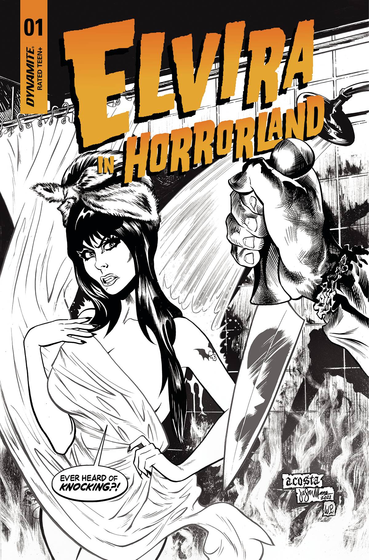 Elvira In Horrorland #1 Cover F 1 for 10 Incentive Acosta Black & White