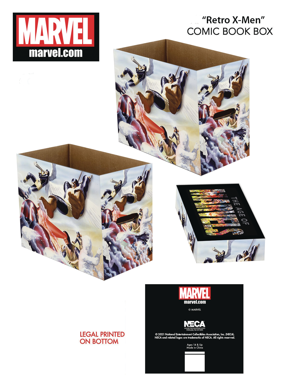 Marvel Retro X-Men 5 Pack Short Comic Storage Box