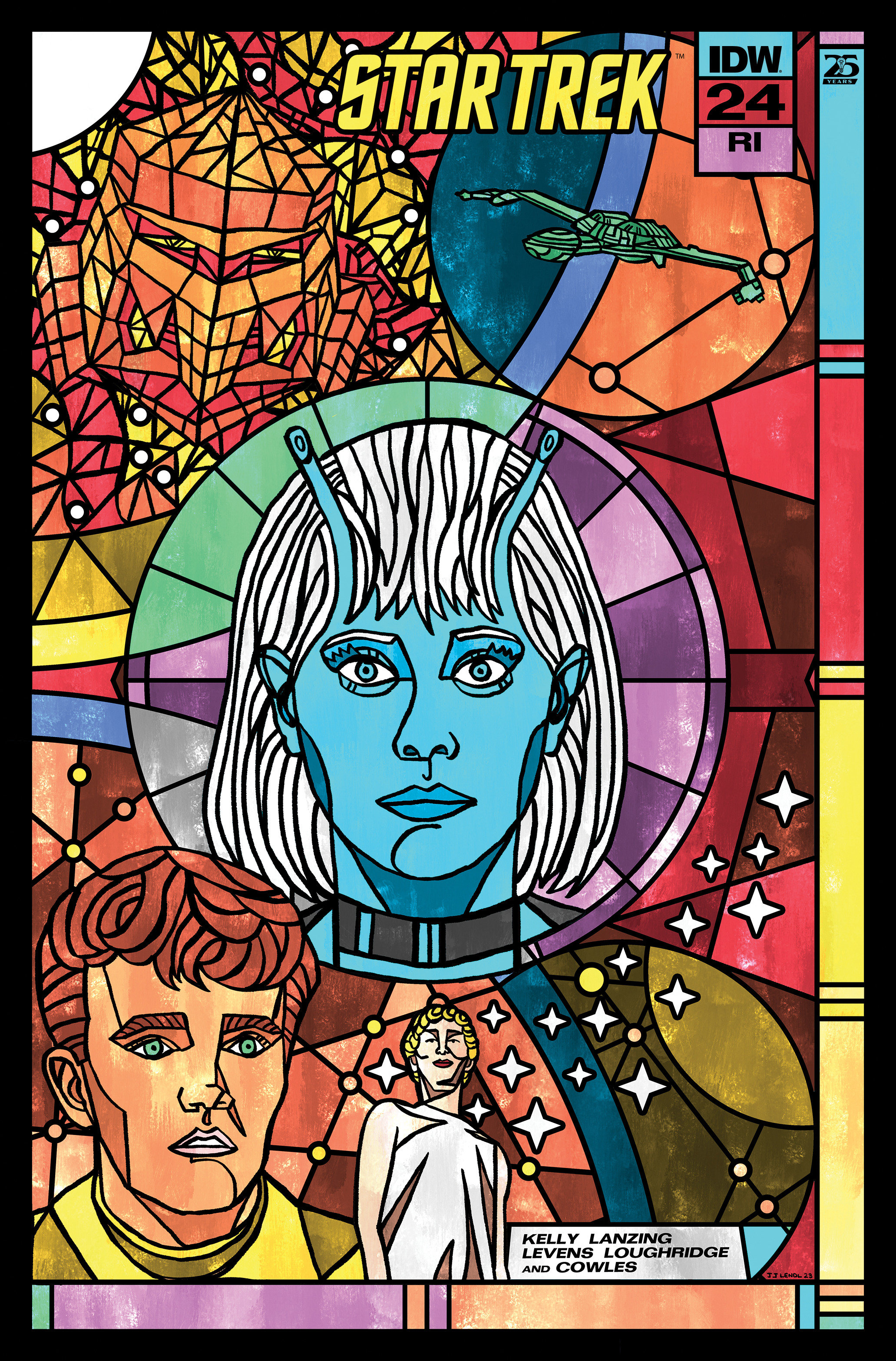 Star Trek #24 Cover Lendl Connecting Stained Glass Variant 1 for 10 Incentive Variant