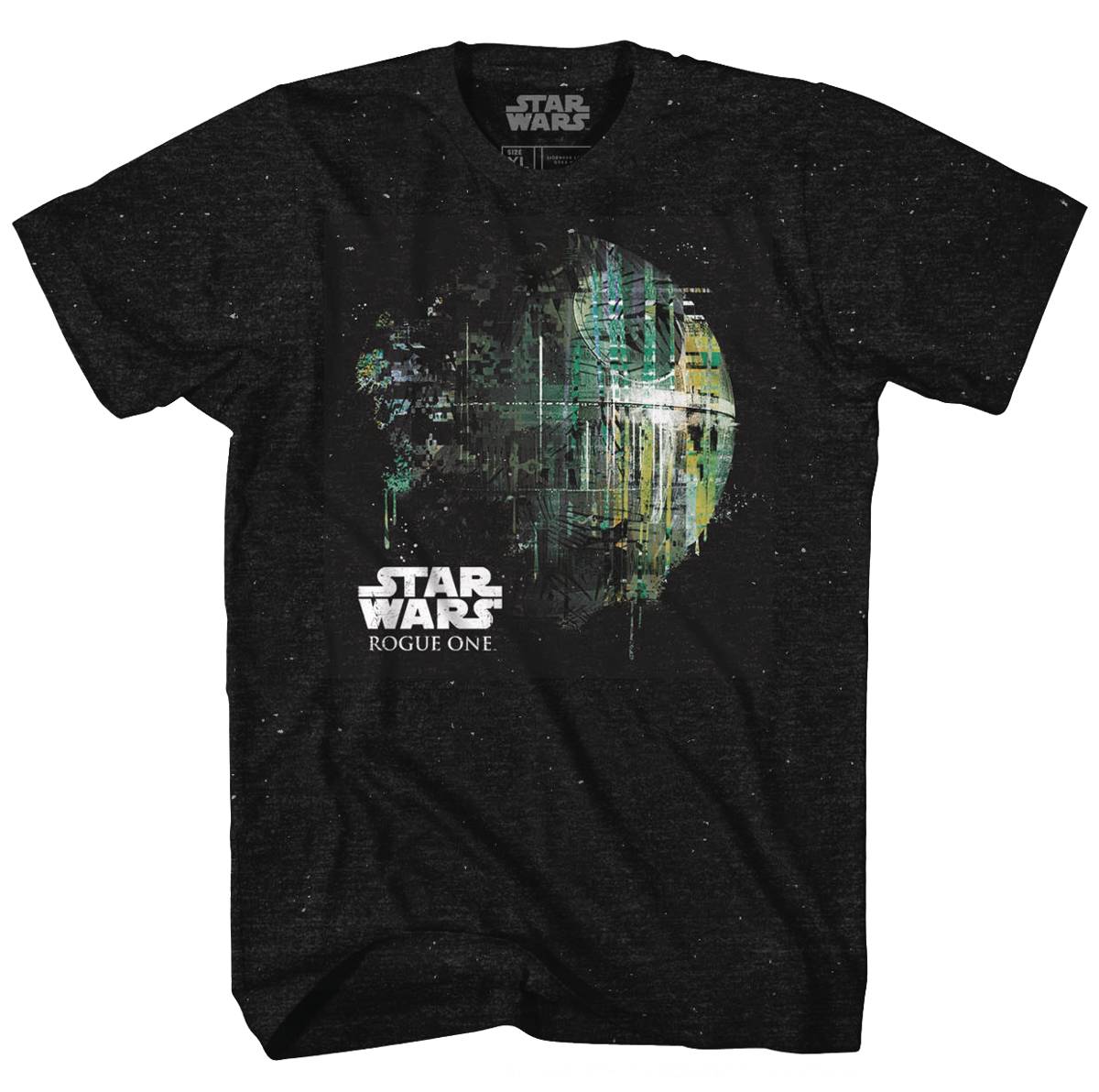 Star Wars Dripping Death Star Sg Blk/wht Confetti T-Shirt XL
