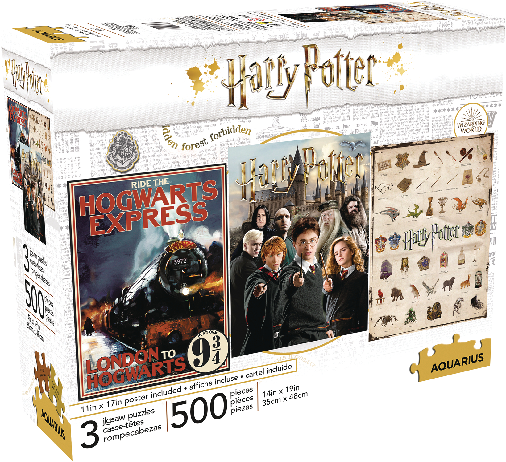 Aquarius Harry Potter 500 Piece 3 In 1 Puzzle
