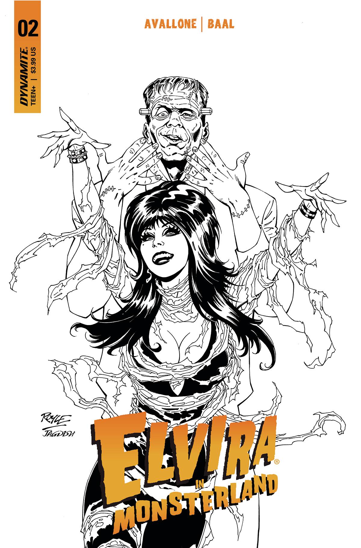 Elvira In Monsterland #2 Cover F 10 Copy Royle Black & White