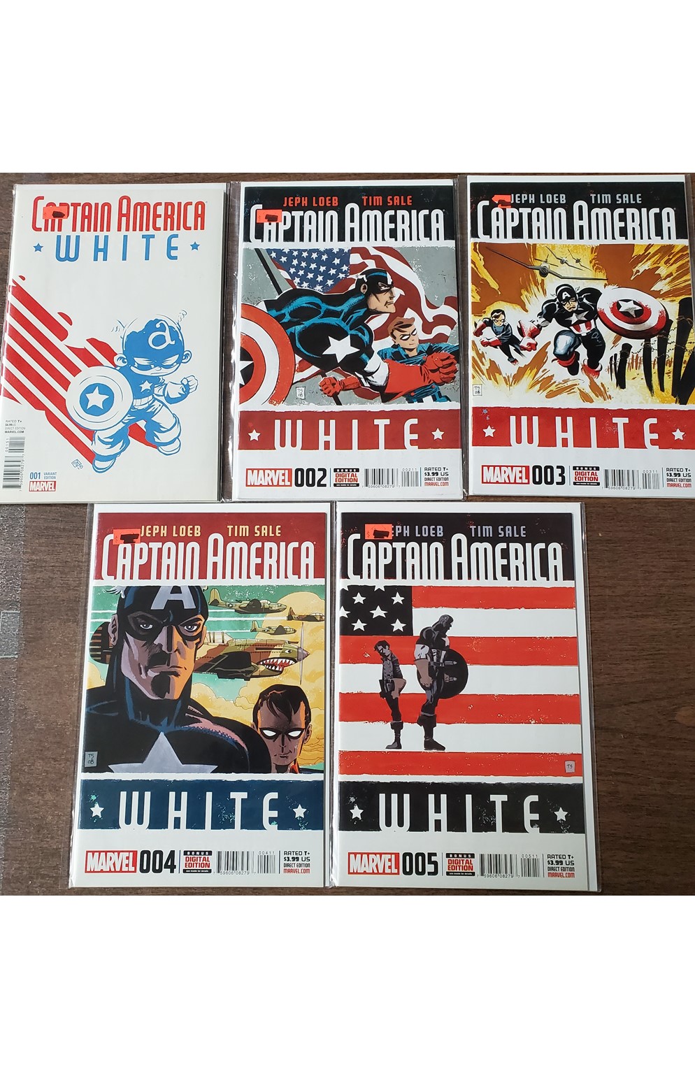 Captain America White #1-5 (Marvel 2015) Full Set