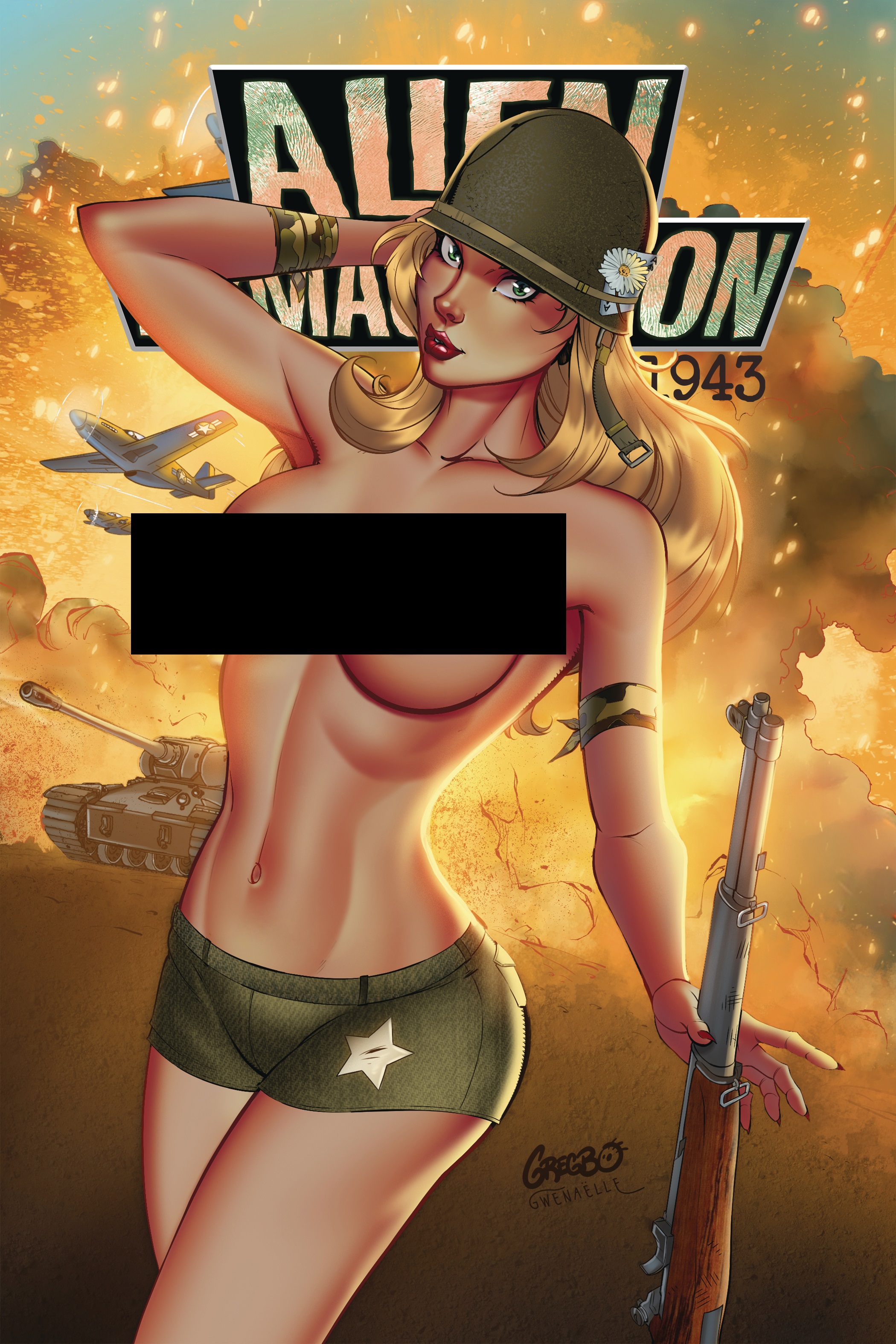 Alien Armaggedon 1944 #2 Cover B Uncensored Edition (Adults Only)