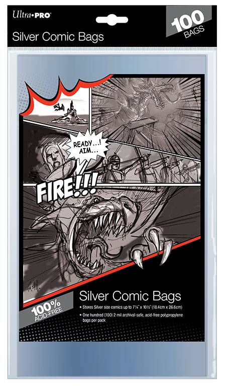 Ultra Pro Silver Age Size Comic Bags 100 Count Pack