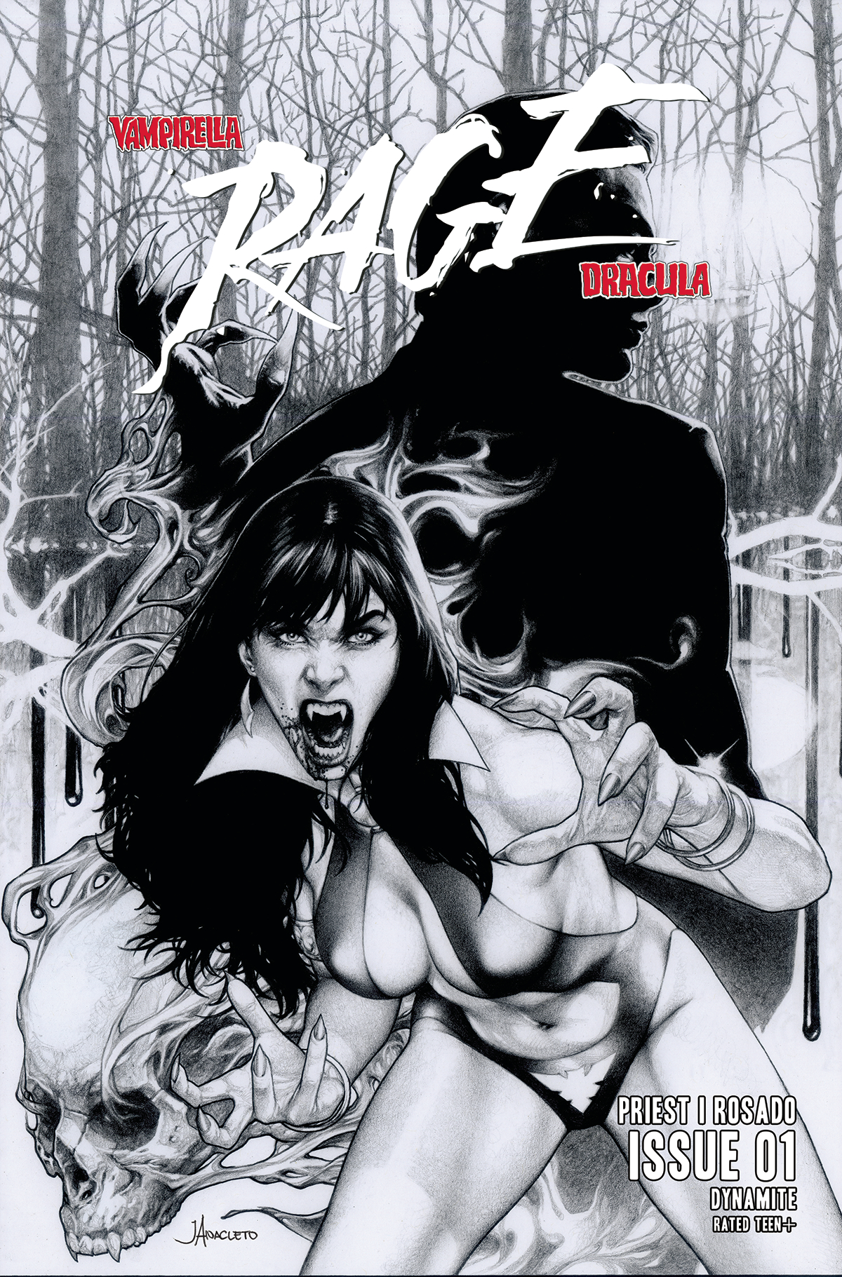 Vampirella Dracula Rage #1 Cover H 1 for 10 Incentive Anacleto Line Art